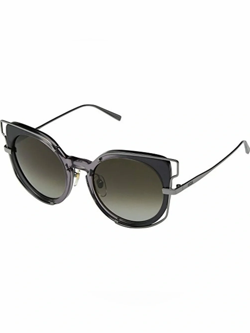 PRE-OWNED GREAT CONDITION MCM Gray-Brown Round Gradient Sunglasses Branded Case